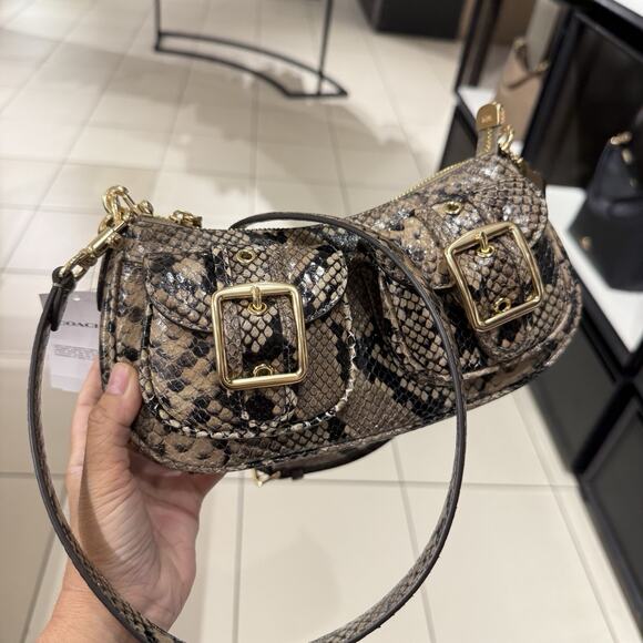 Coach Ashton Bag Snake Print Leather CCE38 Mushroom Multi - Picture 1 of 8